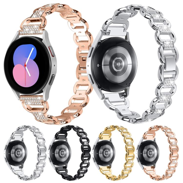 20mm Oval Diamond Stainless Steel Watch Band(Silver) - free shipping - PMC TechLife - Order now!