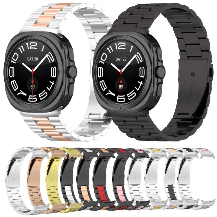 For Samsung Galaxy Watch 8 40 / 44mm Three Beads Stainless Steel Watch Band with Removal Tool(Gold) - free shipping - PMC TechLife - Order now!