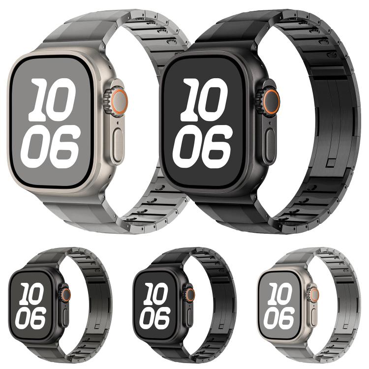 For Apple Watch 46mm / 49mm / 45mm / 44mm Curved Side Detachable Stainless Steel Watch Band(Titanium Gray) - free shipping - PMC TechLife - Order now!