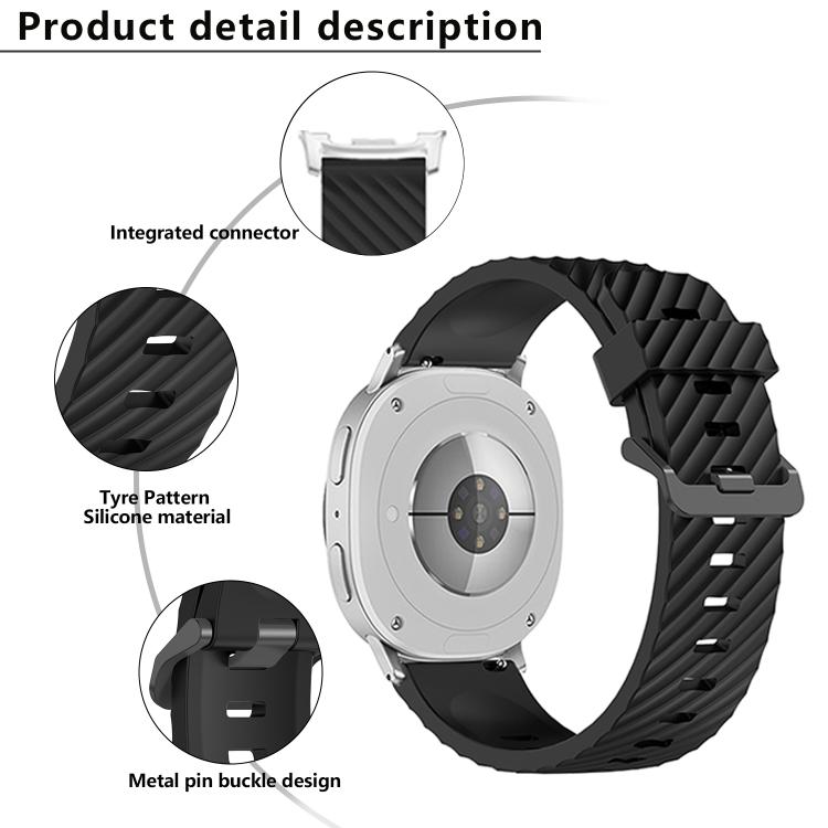 For Samsung Galaxy Watch8 / Watch8 Classic Black Buckle Spruce Silicone Watch Band(Space Gray) - free shipping - PMC TechLife - Order now!