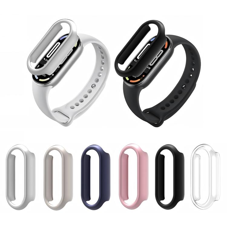 For Xiaomi Mi Band 8 / 9 Ceramic / 10 Ceramic Half Coverage Hollow PC Watch Protective Cover(Silver) - free shipping - PMC TechLife - Order now!