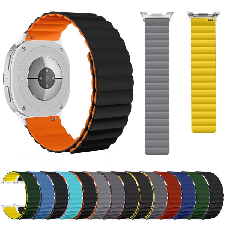 For Samsung Galaxy Watch8 / Watch8 Classic Magnetic Silicone Watch Band(Dark Green+Yellow) - free shipping - PMC TechLife - Order now!