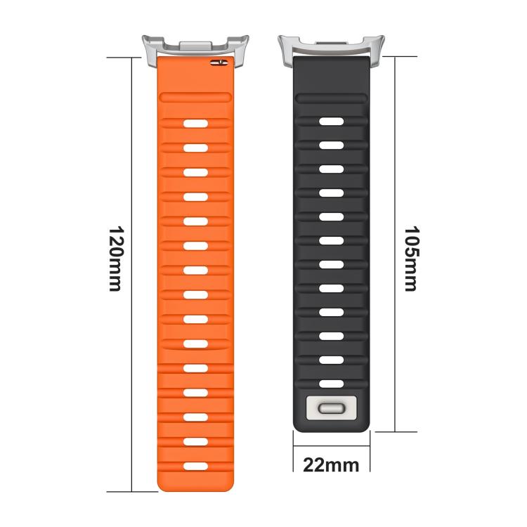 For Samsung Galaxy Watch8 / Watch8 Classic Norman Magnetic Silicone Watch Band(Gray Orange) - free shipping - PMC TechLife - Order now!