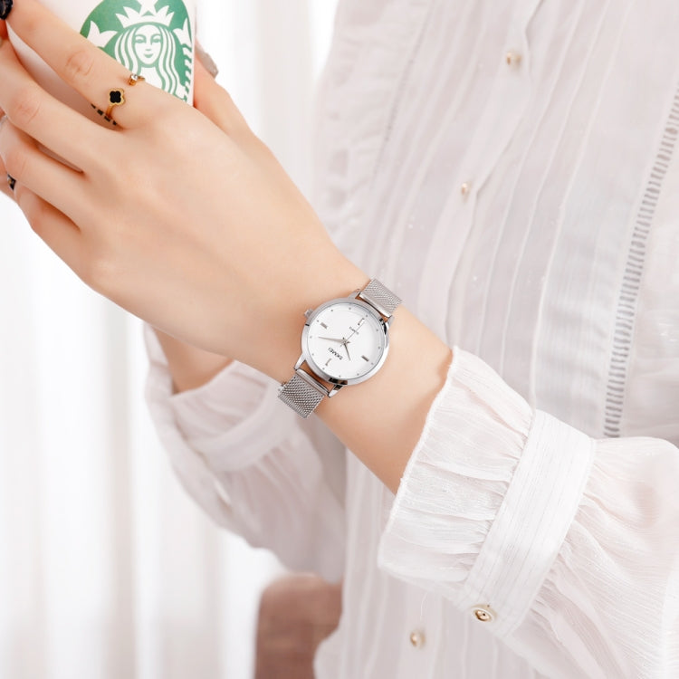 SKMEI 1528 Simple Fashion Lady Watch Casual Netting Scale(Silvery) - free shipping - PMC TechLife - Order now!