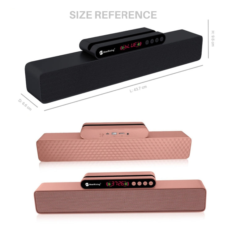 Newrixing NR-5017 LED Bluetooth Portable Speaker TWS Connection Loudspeaker Sound System 10W Stereo Surround Speaker(Rose Gold) - free shipping - PMC Jewellery - Order now!