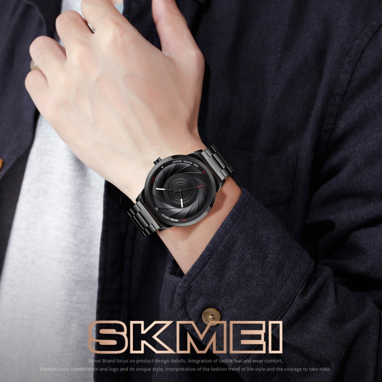 Skmei 9210 Fashion Trend Mens Business Wristwatch Simple Three-Dimensional Surface Waterproof Gold Quartz Watch Man(Gold) - free shipping - PMC TechLife - Order now!