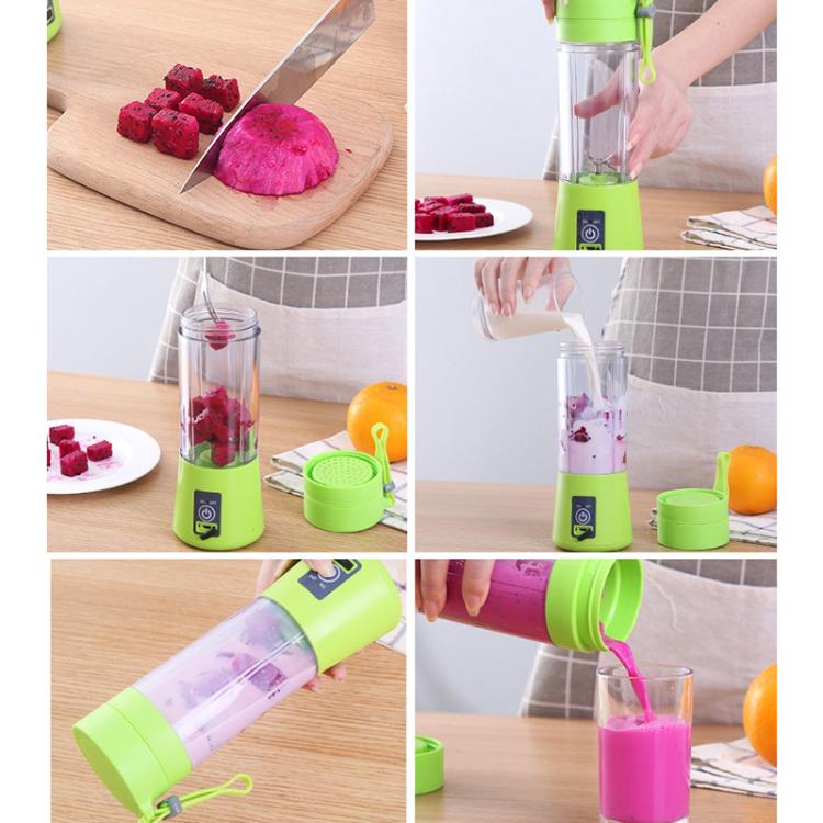 USB Rechargeable Electric Automatic Vegetable Fruit Citrus Orange Juice Maker Cup Mixer Bottle (380ML)(2 Blades Purple) - free shipping - PMC TechLife - Order now!