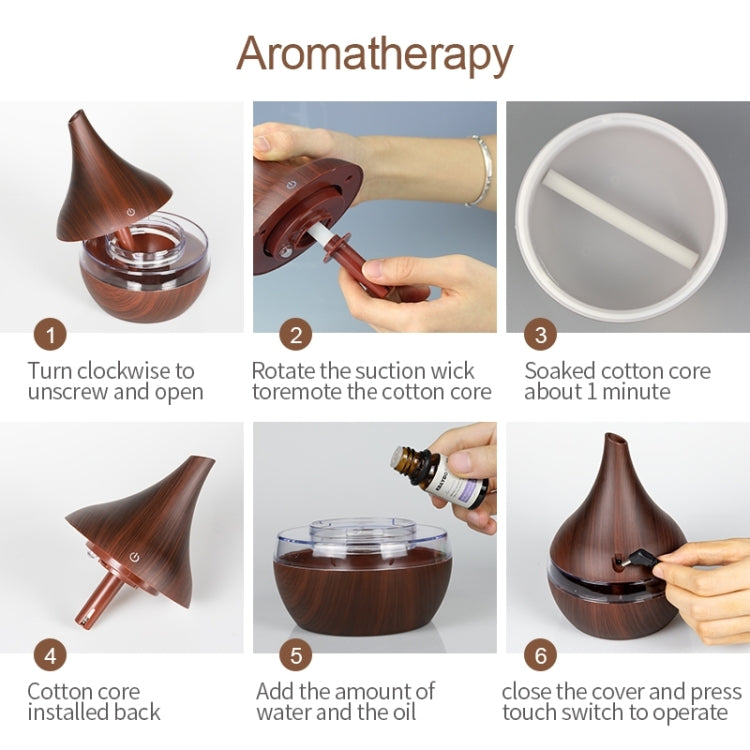 300ml USB Electric Aroma Air Diffuser Wood Ultrasonic Air Humidifier Essential Oil Aromatherapy Cool Mist Maker(Flat Mouth Light Wood Grain) - free shipping - PMC TechLife - Order now!