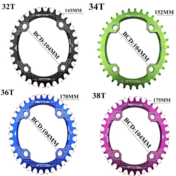 MOTSUV Narrow Wide Chainring MTB Bicycle 104BCD Tooth Plate Parts(Red) - free shipping - PMC TechLife - Order now!