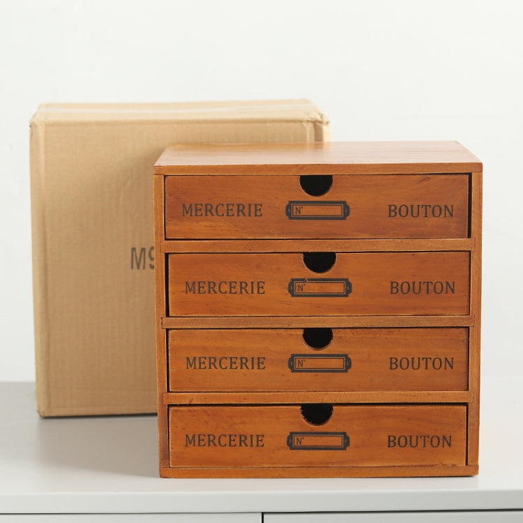 One Pumping Retro Wooden Drawer Storage Cabinet Desk - Storage Boxes by PMC TechLife | Online Shopping South Africa | PMC TechLife