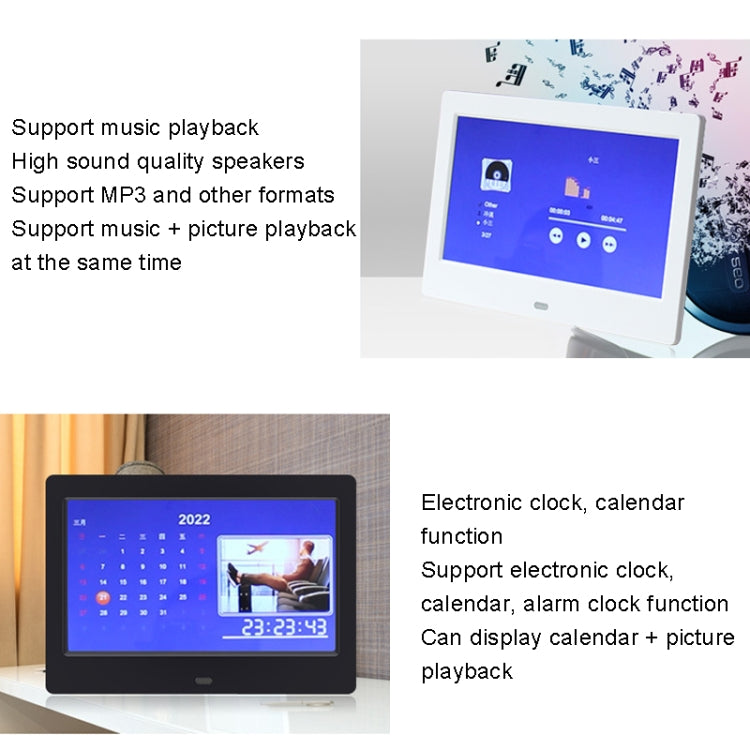 DPF-706 7 inch Digital Photo Frame LED Wall Mounted Advertising Machine, Plug:US Plug(Black) - free shipping - PMC Jewellery - Order now!