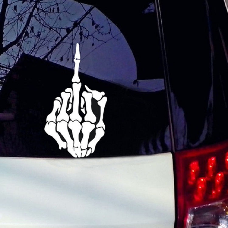 10 PCS Anti-High Beam Car Sticker Middle Finger Despise Reflective Car Sticker Bones Motorcycle Sticker(Black) - Decorative Sticker by PMC TechLife | Online Shopping South Africa | PMC TechLife | Buy Now Pay Later Mobicred