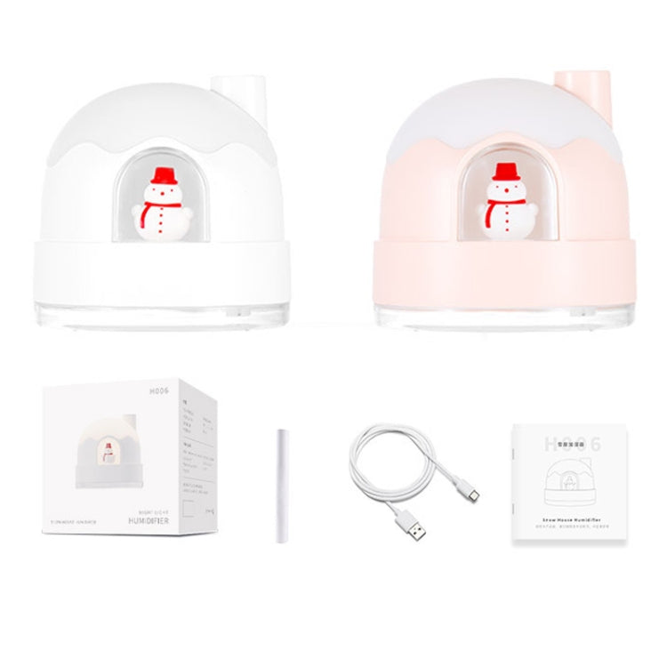 ZAY-H006 Plug-in Snowman Humidifier Night Light USB Mute Cute Desktop Air Mini Atomizer Air Humidifier(White) - free shipping - PMC TechLife - Order now!
