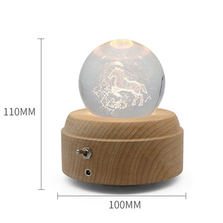Girl Bedside Lamp Crystal Ball Wooden Base Music Box Charging Glow Rotating Night Light, Random Music(Christmas Tree) - Novelty Lighting by PMC TechLife | Online Shopping South Africa | PMC TechLife | Buy Now Pay Later Mobicred