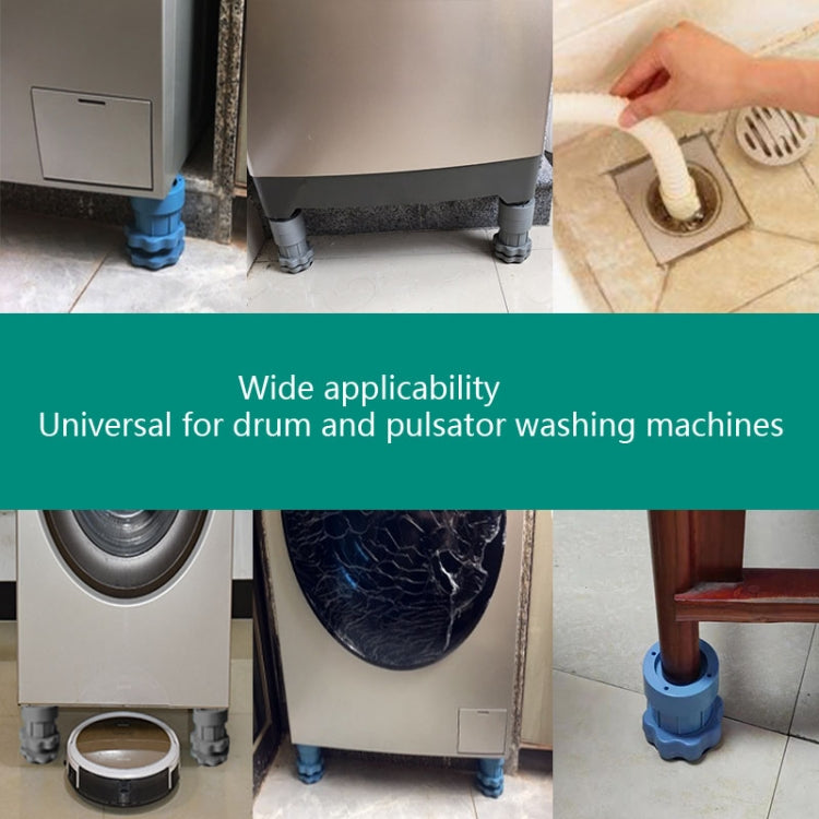 4 PCS / Set Furniture Home Appliance Washing Machine Rubber Foot Mat Moisture-Proof Shock Absorption Heightened Foot Mat Base Blue, Style:Adjustable Height About 8-9.5cm - Mats by PMC TechLife | Online Shopping South Africa | PMC TechLife