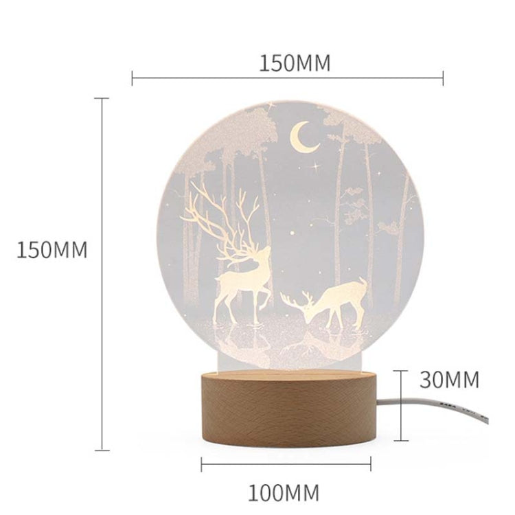3D Atmosphere Decorative Light Acrylic Inner Carved LED Night Light Creative Girl Table Lamp(Swan) - Novelty Lighting by PMC TechLife | Online Shopping South Africa | PMC TechLife | Buy Now Pay Later Mobicred