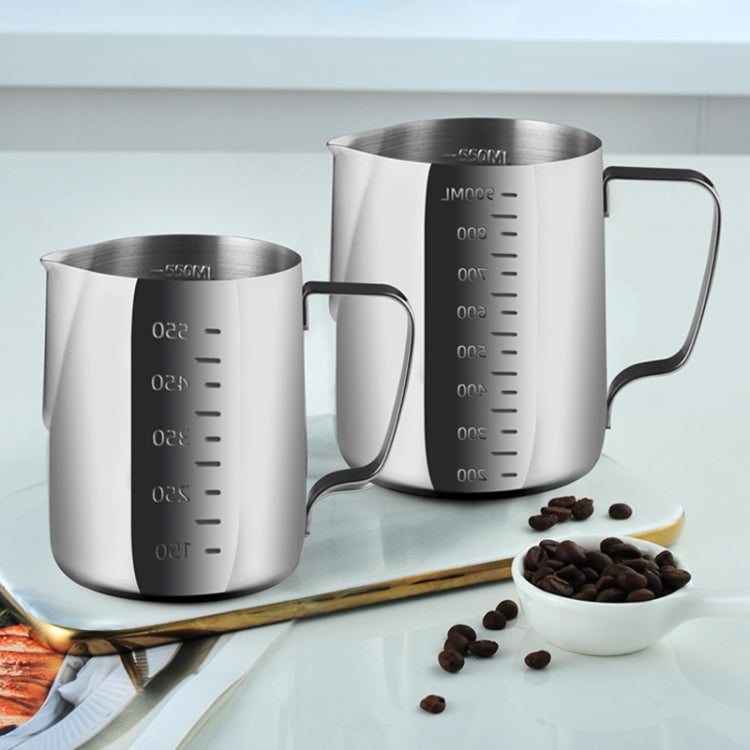 600ml 304 Stainless Steel Pointed Mouth Etched Cup Graduated Measuring Cup Milk Foam Cup Coffee Pot - free shipping - PMC TechLife - Order now!