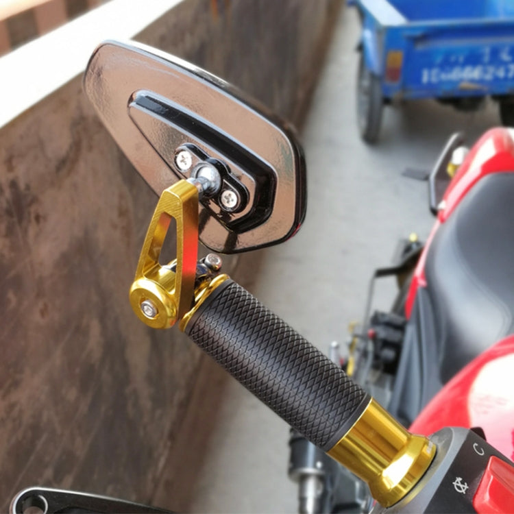 Electric Bike Motorcycle Modified Reversing Retro Rearview Handle Mirror All Aluminum Reflective Rearview Mirror(Golden) - Side Mirrors by PMC Jewellery | Online Shopping South Africa | PMC Jewellery | Buy Now Pay Later Mobicred