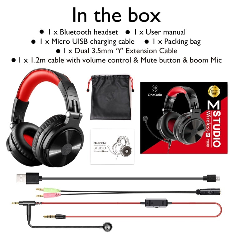 OneOdio Pro-M Headset Game Anchor Wire Headset With Bluetooth (Black & Red) - free shipping - PMC Jewellery - Order now!