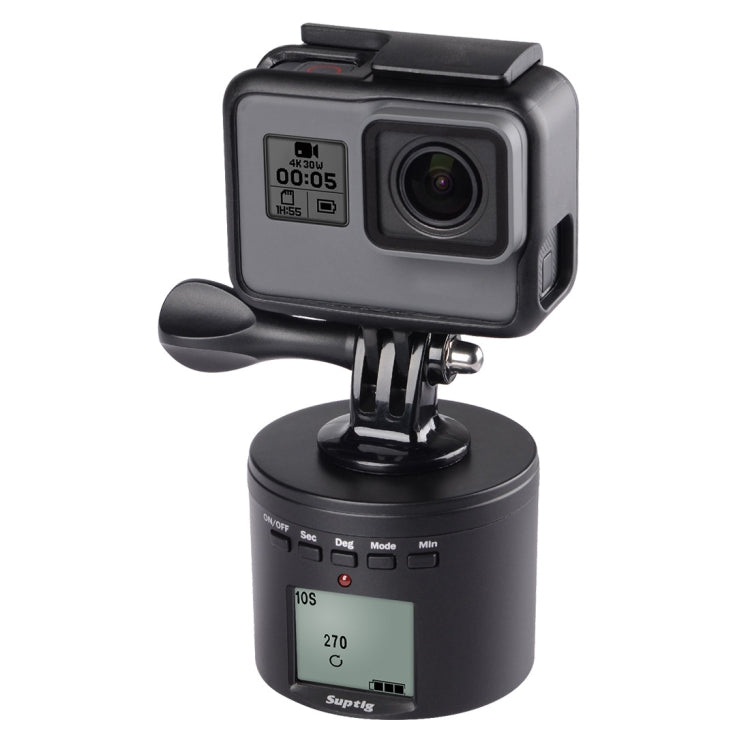 Suptig RSX-350 360 Degree Panoramic-Head Power-driven Time Lapse Stabilizer Tripod Adapter Turntable Mount for GoPro HERO9 /8 /7 /6 /5 /5 Session /4 Session /4 /3+ /3 /2 /1, Xiaoyi and Other Action Cameras - Tripod Heads by PMC TechLife | Online Shopping South Africa | PMC TechLife | Buy Now Pay Later Mobicred