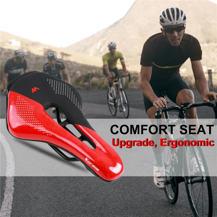 WEST BIKING Cycling Seat Hollow Breathable Comfortable Saddle Riding Equipment(Black Red) - Bicycle Saddle by WEST BIKING | Online Shopping South Africa | PMc TechLife | Buy Now Pay Later Mobicred