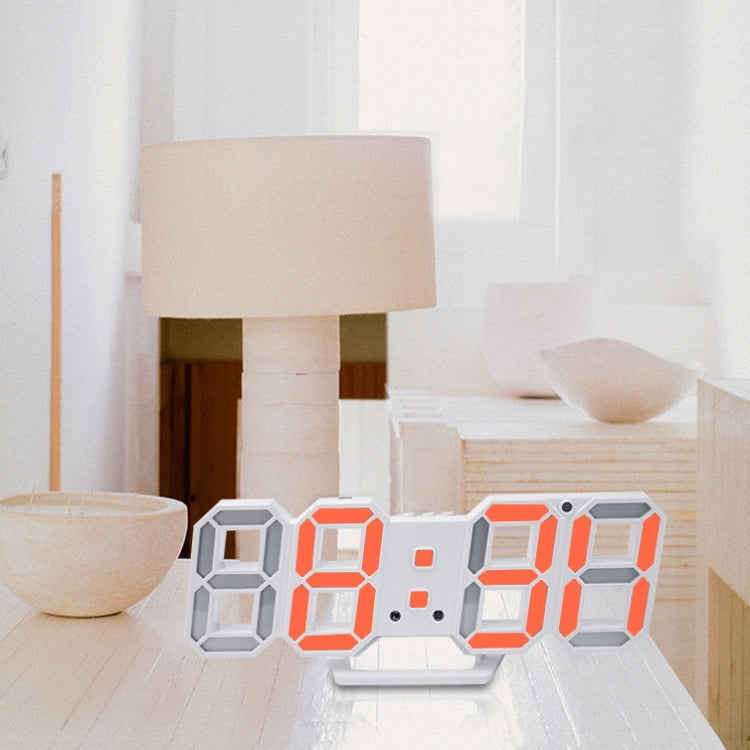 6609 3D Stereo LED Alarm Clock Living Room 3D Wall Clock, Colour: Black Frame Red Light - Alarm Clocks by PMc TechLife | Online Shopping South Africa | PMc TechLife | Buy Now Pay Later Mobicred