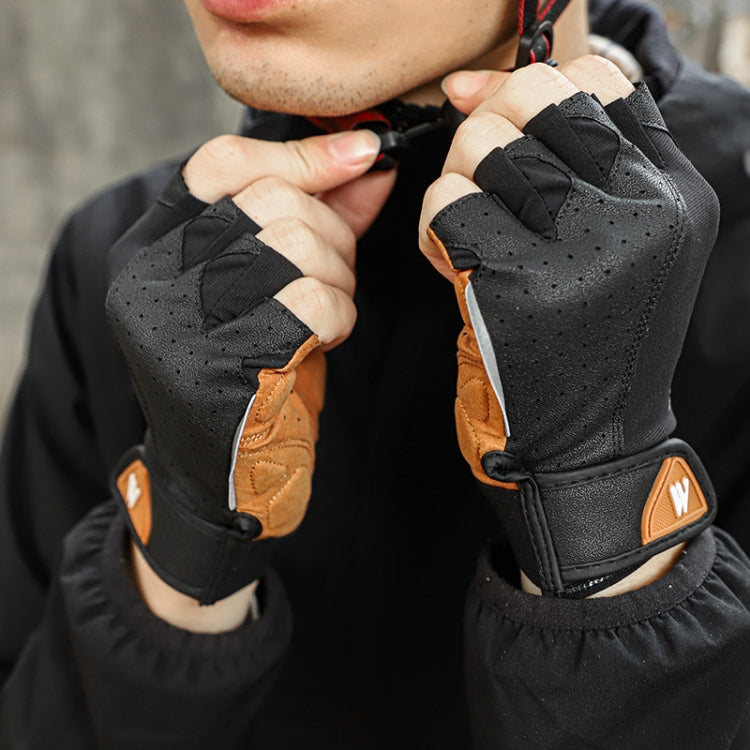 WEST BIKING YP0211196 Half-Finger Shock-Absorbing Anti-Skid Motorcycle Bike Gloves Riding Equipment, Size: L(Black Yellow) - free shipping - PMC TechLife - Order now!