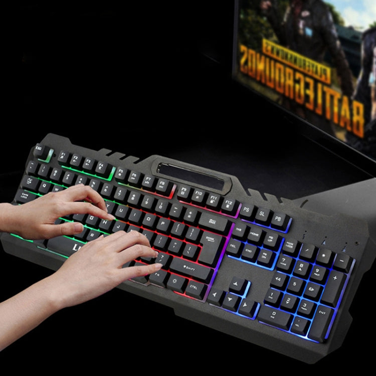 LIMEIDE T21 104Keys Wired Gaming Backlit Computer Manipulator Keyboard and Mouse Set, Cable Length: 1.4 m(White) - free shipping - PMC Jewellery - Order now!