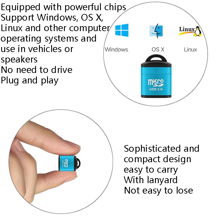 480Mbps Mini Micro SD Card Mobile Phone High-Speed TF Memory Card Reader Computer Car Speaker Card Reader(Black) - by PMC TechLife | Online Shopping South Africa | PMC TechLife