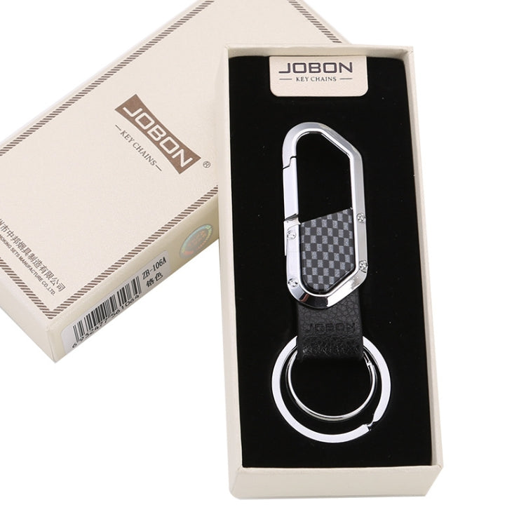 JOBON ZB-106A Business Men Metal Keychain Double Loop Car Pendant Keychain(Black Nickel) - free shipping - PMC TechLife - Order now!