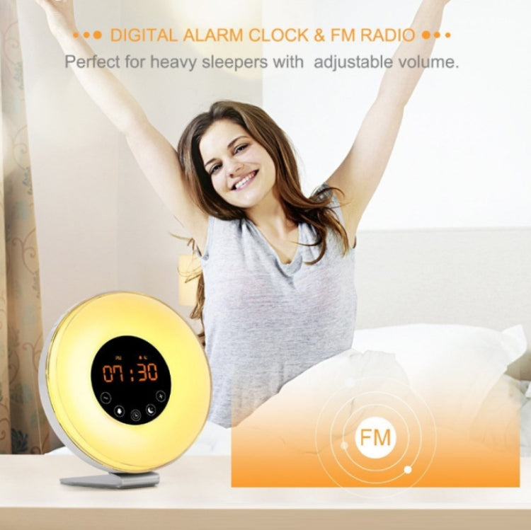 Simulated Sunrise And Sunset Sleep Light Alarm Clock with FM Radio(US Plug) - Alarm Clocks by PMc TechLife | Online Shopping South Africa | PMc TechLife | Buy Now Pay Later Mobicred