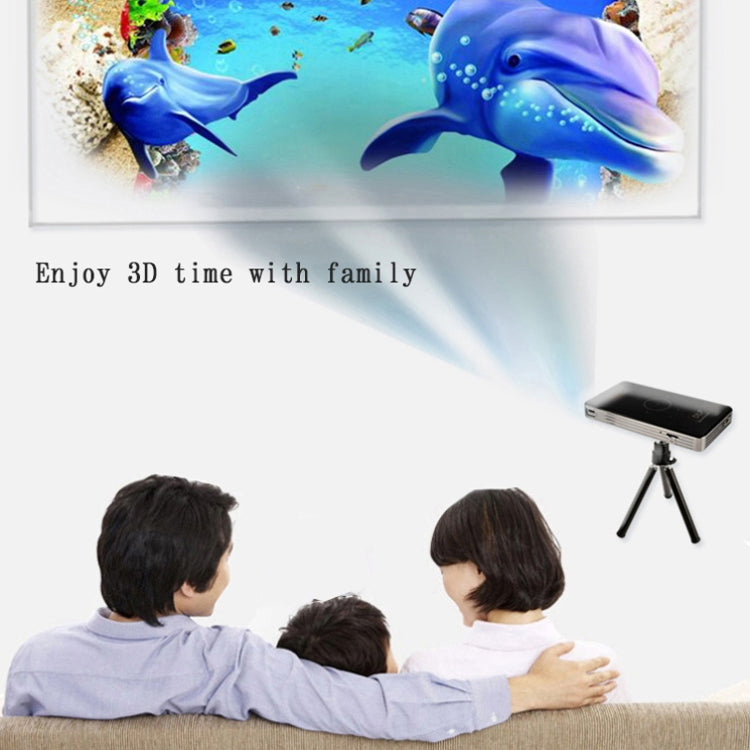 C6 1G+8G Android System Intelligent DLP HD Mini Projector Portable Home Mobile Phone Projector, UK Plug (Black) - Mini Projector by PMC Jewellery | Online Shopping South Africa | PMC Jewellery | Buy Now Pay Later Mobicred