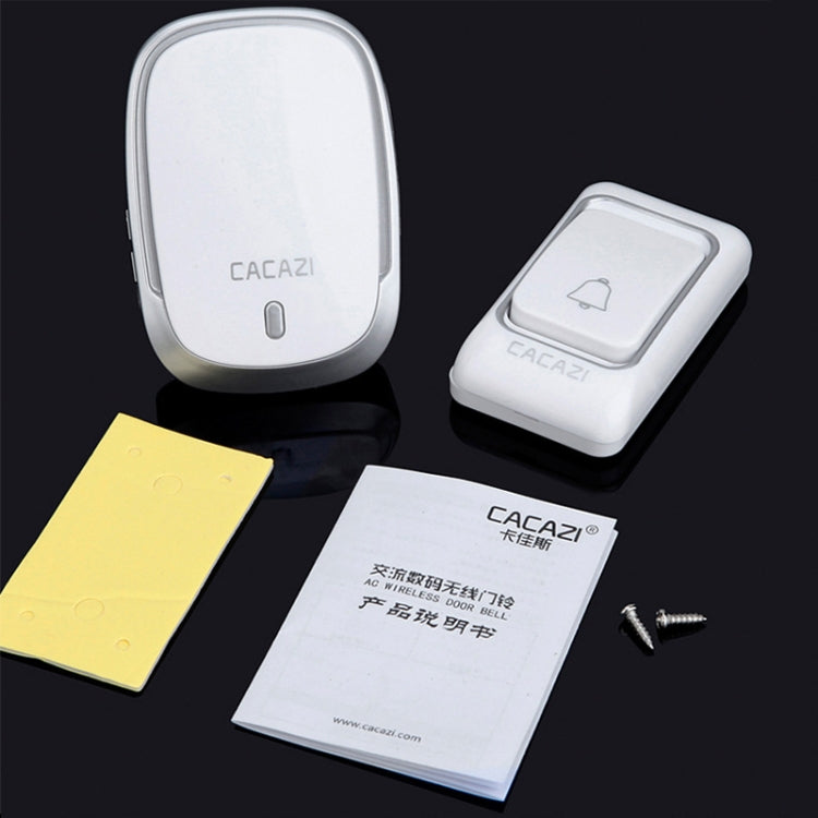 CACAZI Smart Waterproof Music Wireless Doorbell Multifunctional Pager, Style: EU Plug(Black) - Wireless Doorbell by CACAZI | Online Shopping South Africa | PMC TechLife | Buy Now Pay Later Mobicred