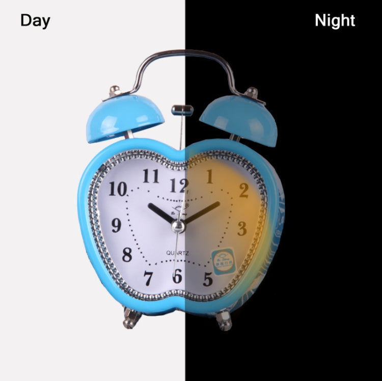 Children Cartoon Apple-Shaped Bedside Mute Desk Clock Metal Bell Digital Alarm Clock(Blue) - Alarm Clocks by PMc TechLife | Online Shopping South Africa | PMc TechLife | Buy Now Pay Later Mobicred