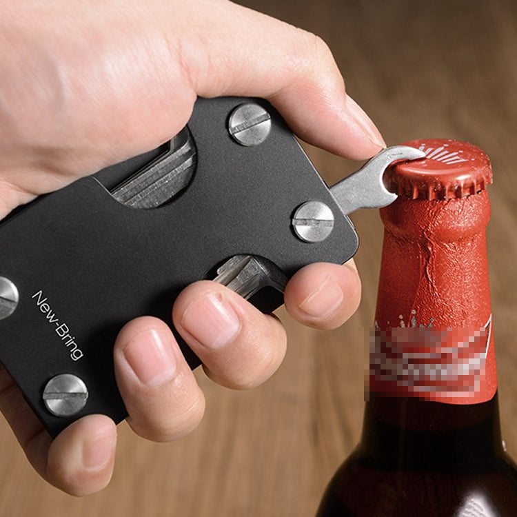 New-Bring Metal Card Holder Multifunctional EDC Wallet Can Store Keys & U Disk(Black) - free shipping - PMC TechLife - Order now!