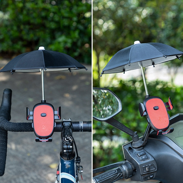 CYCLINGBOX BG-2935 Bicycle Mobile Phone Bracket With Umbrella Waterproof Navigation Electric Car Mobile Phone Frame, Style: Handlebar Installation (Red) - Holders by CYCLINGBOX | Online Shopping South Africa | PMC TechLife | Buy Now Pay Later Mobicred