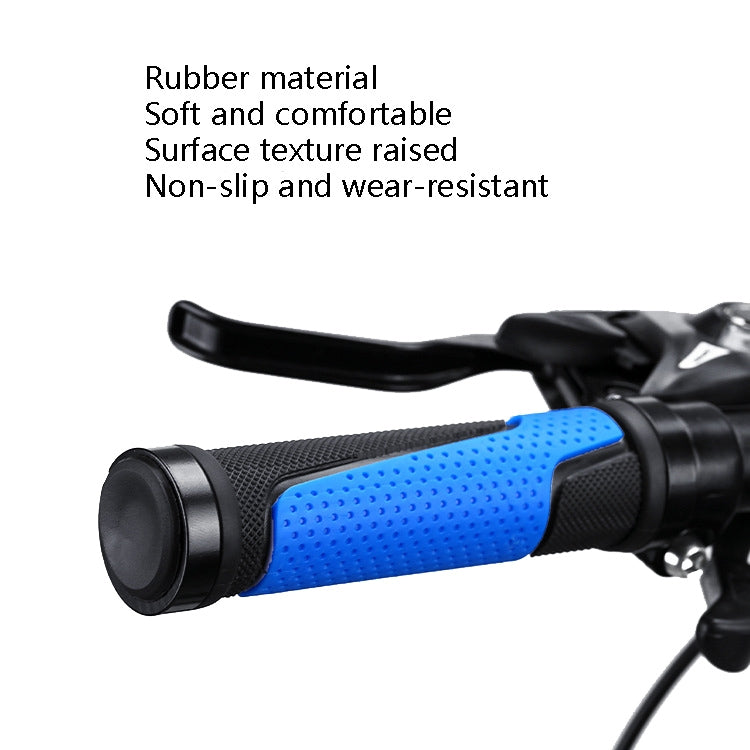 1pair BG-0404 Bicycle Rubber Handle Cover The Mountain Bike Bilateral Lock Dead Anti-Slip Handle Cover(Blue) - Bicycle Grips by PMc TechLife | Online Shopping South Africa | PMc TechLife | Buy Now Pay Later Mobicred