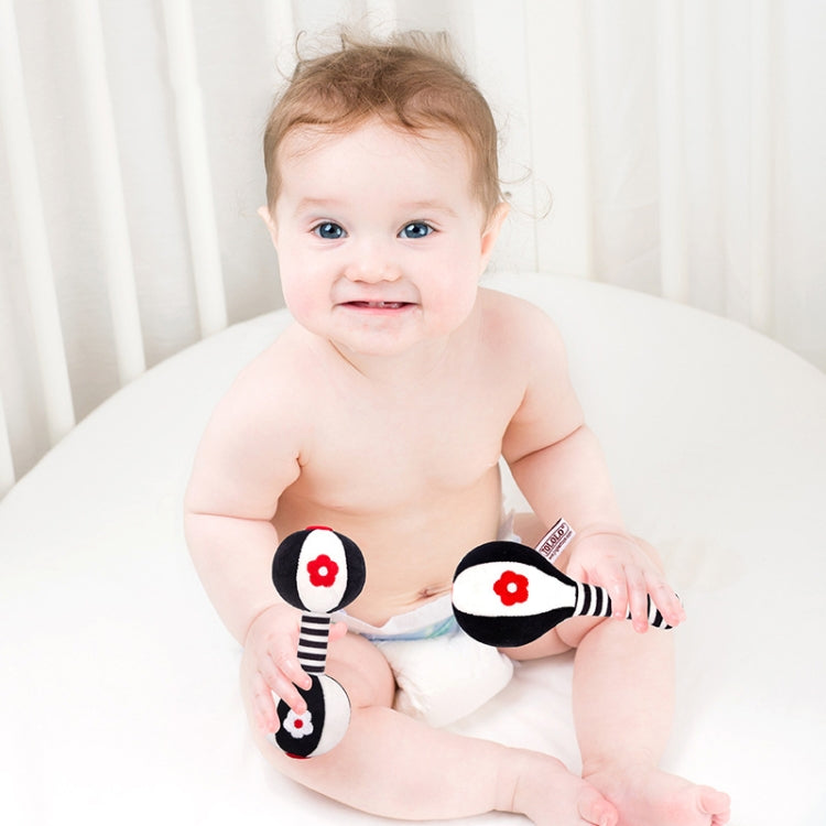 TOLOLO 1 Pair Baby Vision Training Early Educational Toy Newborn Chasing Black And White Sand Hammer Dumbbell Baby Rattle( T168263-2) - Baby Toys by PMC TechLife | Online Shopping South Africa | PMC TechLife | Buy Now Pay Later Mobicred