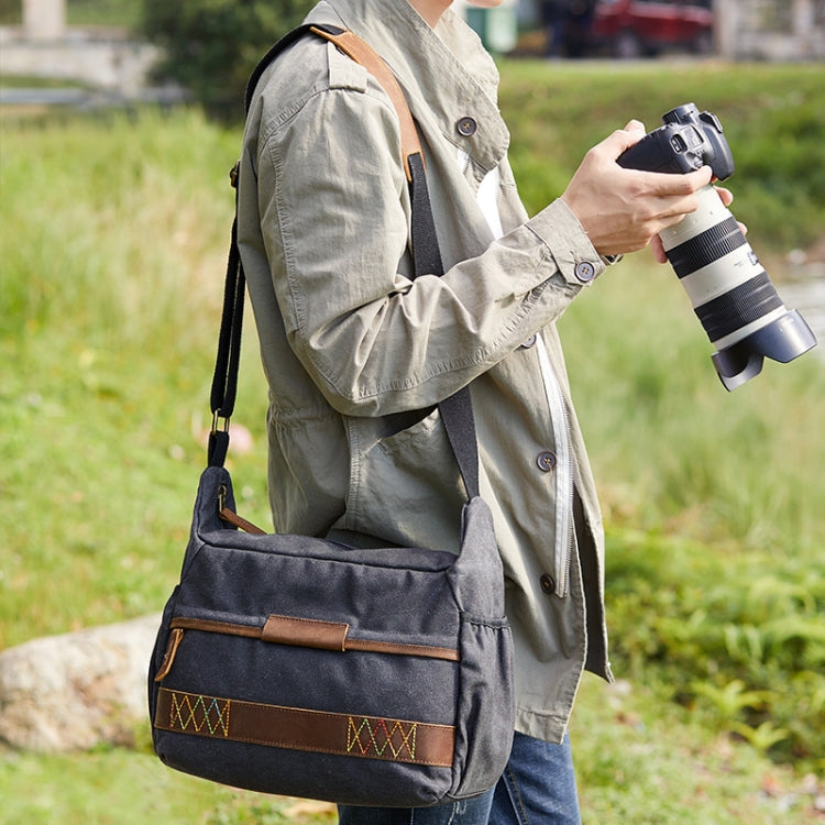 3037 SLR Camera Bag Shoulder Waterproof Messenger Camera Bag(Gray) - Strap Satchel by PMC TechLife | Online Shopping South Africa | PMC TechLife | Buy Now Pay Later Mobicred