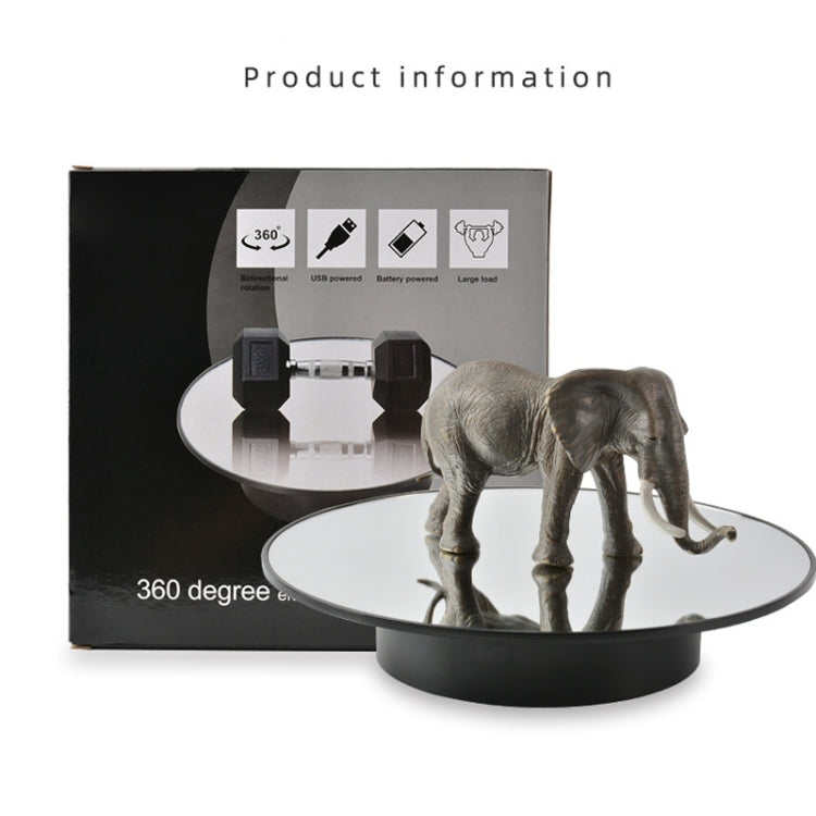 25cm USB Power Rotating Display Stand Video Shooting Props Turntable(Black+Black Velvet) - by PMC TechLife | Online Shopping South Africa | PMC TechLife | Buy Now Pay Later Mobicred