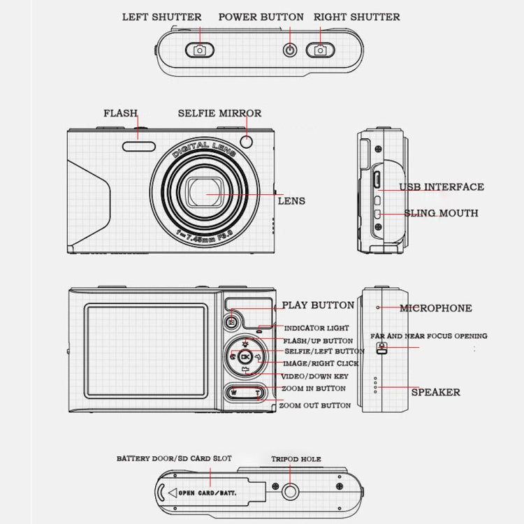 C8 4K 2.7-inch LCD Screen HD Digital Camera Retro Camera,Version: 30W Standard Version White - Video Cameras by PMC TechLife | Online Shopping South Africa | PMC TechLife | Buy Now Pay Later Mobicred
