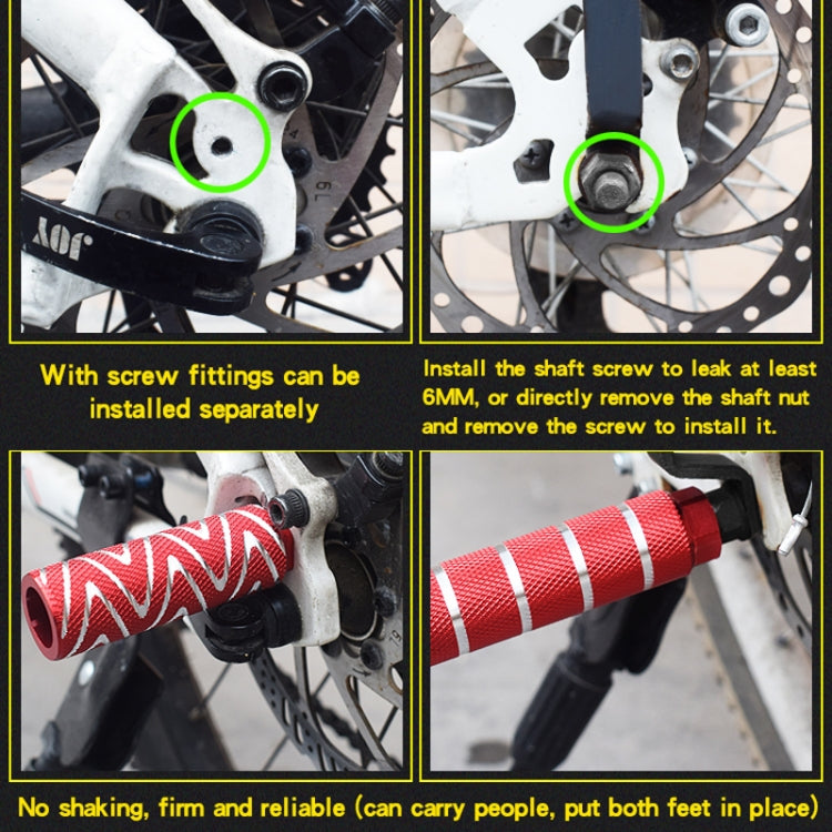 FMFXTR Bicycle Back Seat Foot Pedal Universal Back Rear Post, Color: Green Small Hole Short - free shipping - PMc TechLife - Order now!