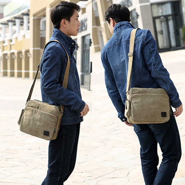 RuYiHuang Men Vintage Canvas Versatile Single-Shoulder Bag(Brown) - Single-shoulder Bags by RuYiHuang | Online Shopping South Africa | PMC TechLife | Buy Now Pay Later Mobicred
