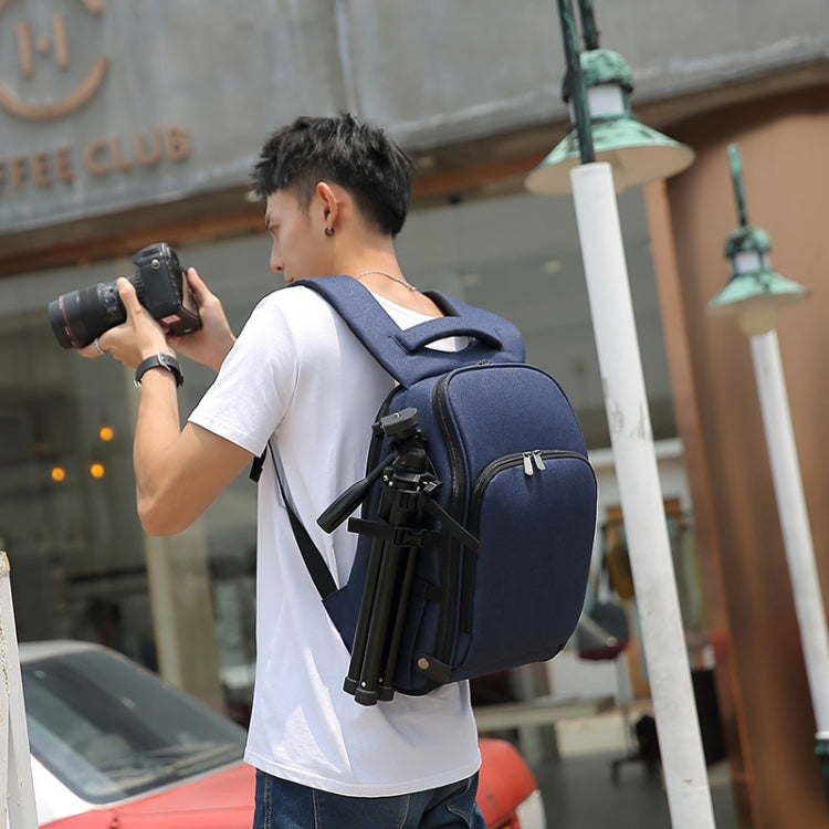 Cationic SLR Backpack Waterproof Photography Backpack with Headphone Cable Hole(Blue) - Backpack by PMC TechLife | Online Shopping South Africa | PMC TechLife | Buy Now Pay Later Mobicred