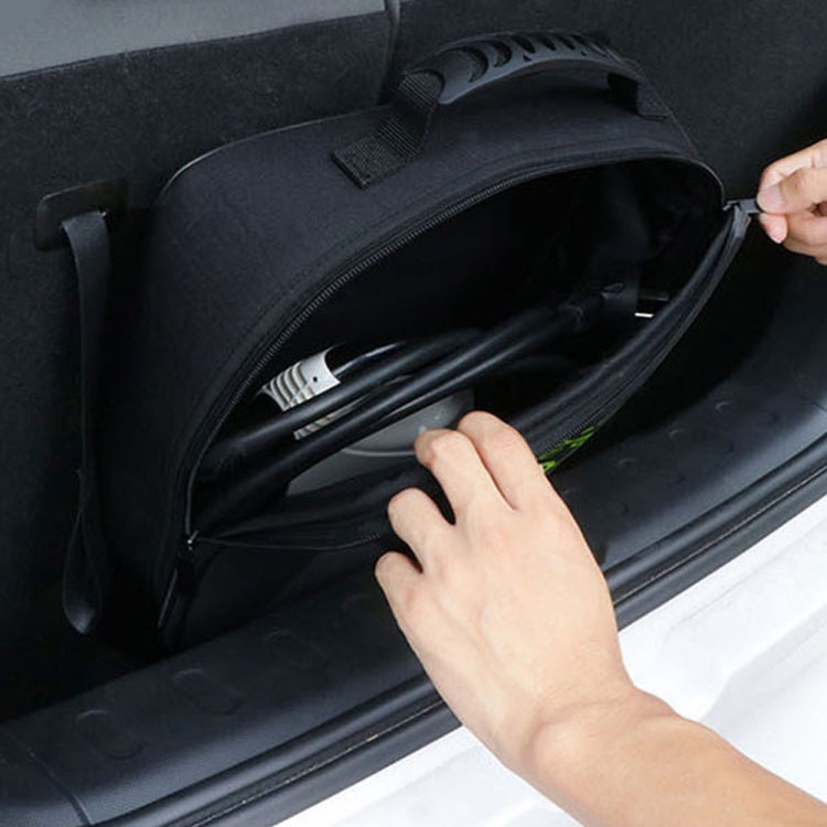 Car Charging Cable Storage Bag Carry Bag For Electric Vehicle Charger Plugs,Spec: Round With Logo - EV Charger Accessories by PMC TechLife | Online Shopping South Africa | PMC TechLife
