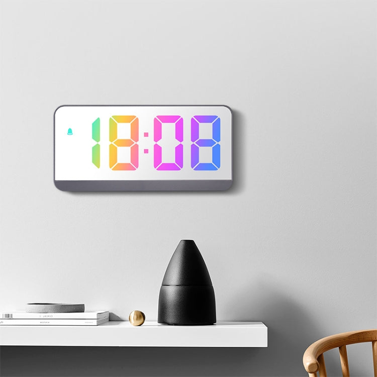 Colorful Fonts LED Electronic Alarm Clock Large Screen Clock(8009D White Shell) - free shipping - PMc TechLife - Order now!