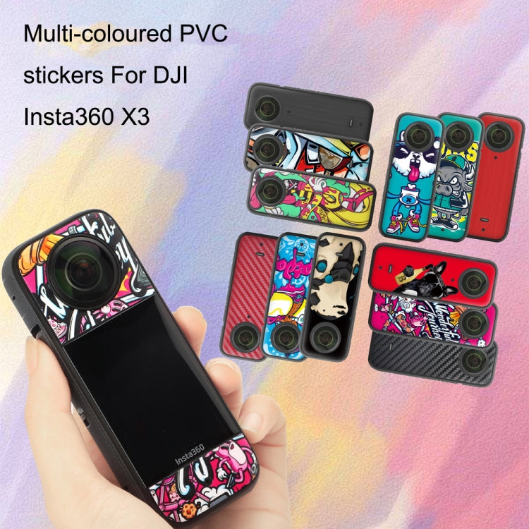 Sunnylife IST-TZ485 For DJI Insta360 X3 Panoramic Camera PVC Protection Scraper Film Stickers(Pirate+Drawing Red) - Protective Film & Stickers by Sunnylife | Online Shopping South Africa | PMC TechLife | Buy Now Pay Later Mobicred