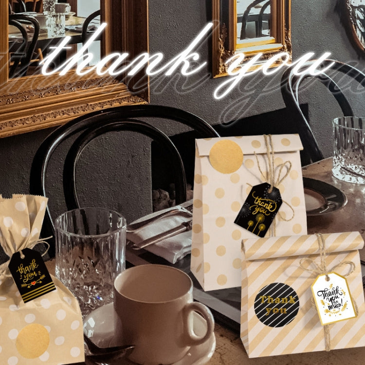 24 In 1 Point Striped Cowhide Paper Bag Retro Thanks Gift Bag Party Bakery Biscuits Candy Bag(Style 1) - Gift Bags & Wrapping Supplies by PMC TechLife | Online Shopping South Africa | PMC TechLife