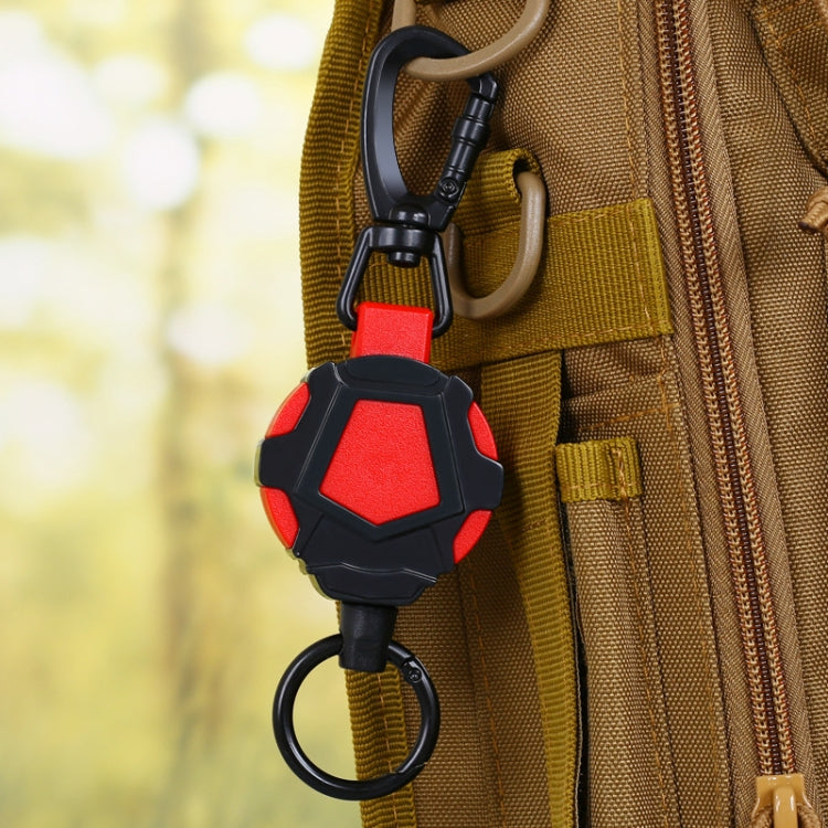 Telescopic High Resilience Steel Wire Rope Metal Anti-theft Buckle(Key Ring Red White) - Hooks by PMC TechLife | Online Shopping South Africa | PMC TechLife | Buy Now Pay Later Mobicred