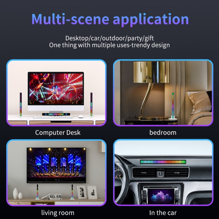 RGB Sound-controlled Rhythmic Response Lights Music Ambient LED Pick-up Lights Charging(32 Light+APP Black) - Novelty Lighting by PMC TechLife | Online Shopping South Africa | PMC TechLife
